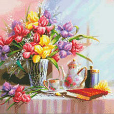 Схема вышивки «ирисы»