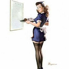 Схема вышивки «ретро девушка»