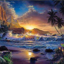 Схема вышивки «море»