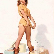 Схема вышивки «ретро девушка»