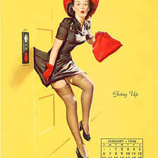 Схема вышивки «ретро девушка»