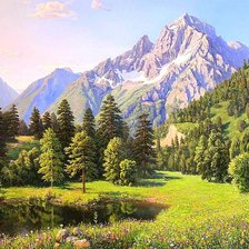 Схема вышивки «Горный пейзаж»