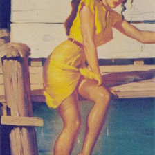 Схема вышивки «ретро девушка»