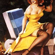 Схема вышивки «ретро девушка»