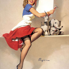 Схема вышивки «ретро девушка»