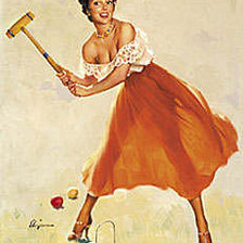 Схема вышивки «ретро девушка»