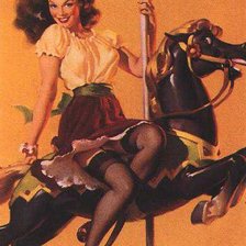 Схема вышивки «ретро девушка»