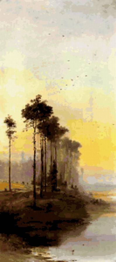 Алексей Саврасов. Живопись. Пейзаж с соснами - сосны, природа, пейзаж - предпросмотр