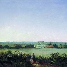 Схема вышивки «Алексей Саврасов. Вид в окрестностях Москвы с усадьбой»