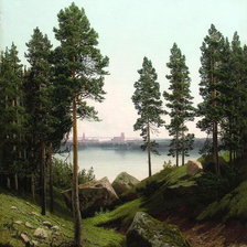 Схема вышивки «МЕЩЕРСКИЙ Арсений - Пейзаж с озером»