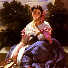 Схема вышивки «Winterhalter Franz Xaver Jeune Fille De L-Ariccia»