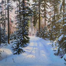 Схема вышивки «Зосич Юрий Александрович "дорога в зимнем лесу"»