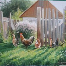 Схема вышивки «Андрей Владимирович Чернышев . Картина : Утро в деревне»