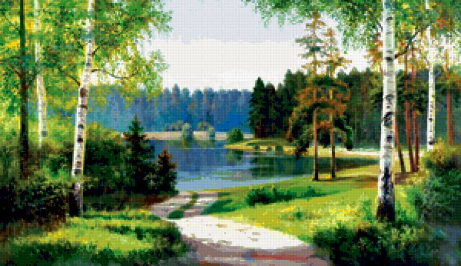 тропа к озеру - вода, лето, река, природа, деревья - предпросмотр