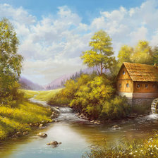 Схема вышивки «старая мельница»