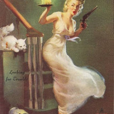 Схема вышивки «ретро девушка»