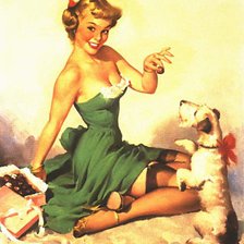 Схема вышивки «ретро девушка»