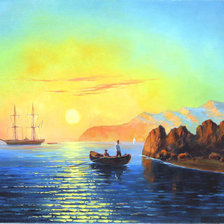 Схема вышивки «закат»