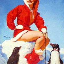 Схема вышивки «ретро девушка»