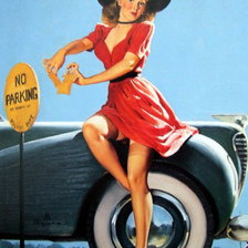 Схема вышивки «ретро девушка»