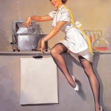 Схема вышивки «ретро девушка»