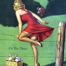 Схема вышивки «ретро девушка»