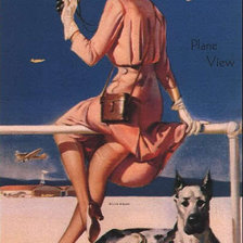 Схема вышивки «ретро девушка»