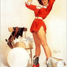 Схема вышивки «ретро девушка»