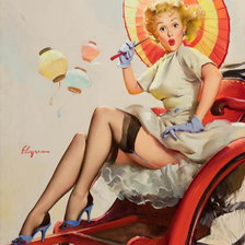 Схема вышивки «ретро девушка»