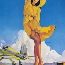 Схема вышивки «ретро девушка»