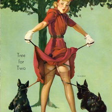 Схема вышивки «ретро девушка»