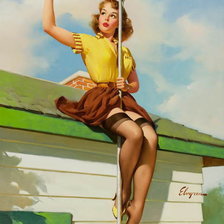 Схема вышивки «ретро девушка»