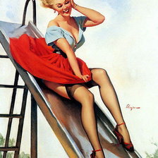 Схема вышивки «ретро девушка»