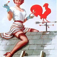 Схема вышивки «ретро девушка»