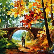 Схема вышивки «Леонид Афремов "Пара под мостом"»