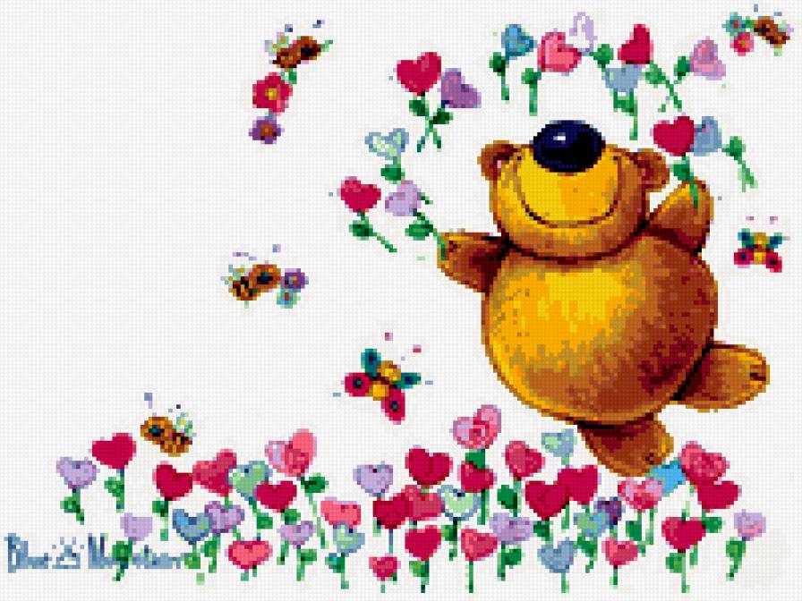 медвежонок - детям, бабочка, игрушка, сердца, медвежонок, пчелы, любовь, медведь - предпросмотр