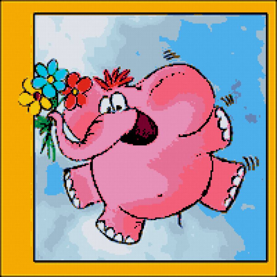 розовый слон - счастье, детям, цветы, сказка, детское, детство, розовый слон - предпросмотр