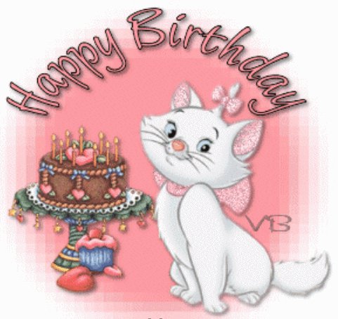 с днём рождения - детская, торт, кошка, праздник - оригинал