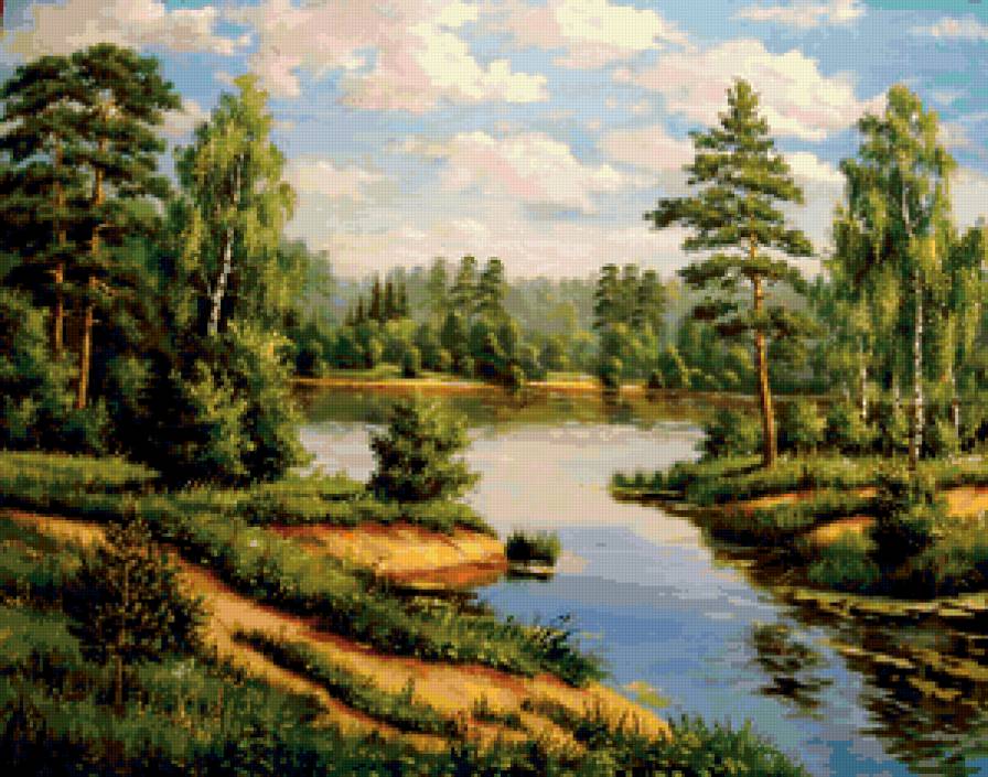 Пейзаж, лес, река - река, пейзаж, лес - предпросмотр