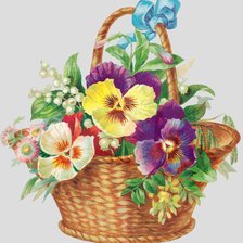 Схема вышивки «анютины глазки»