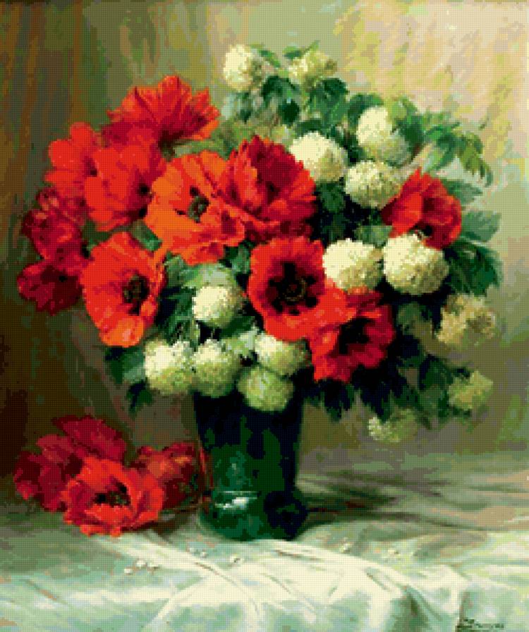 Маки - ваза, маки, цветы, лето - предпросмотр