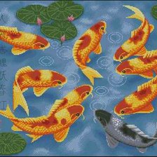 Схема вышивки «Карпы»