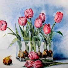 Схема вышивки «тюльпаны»