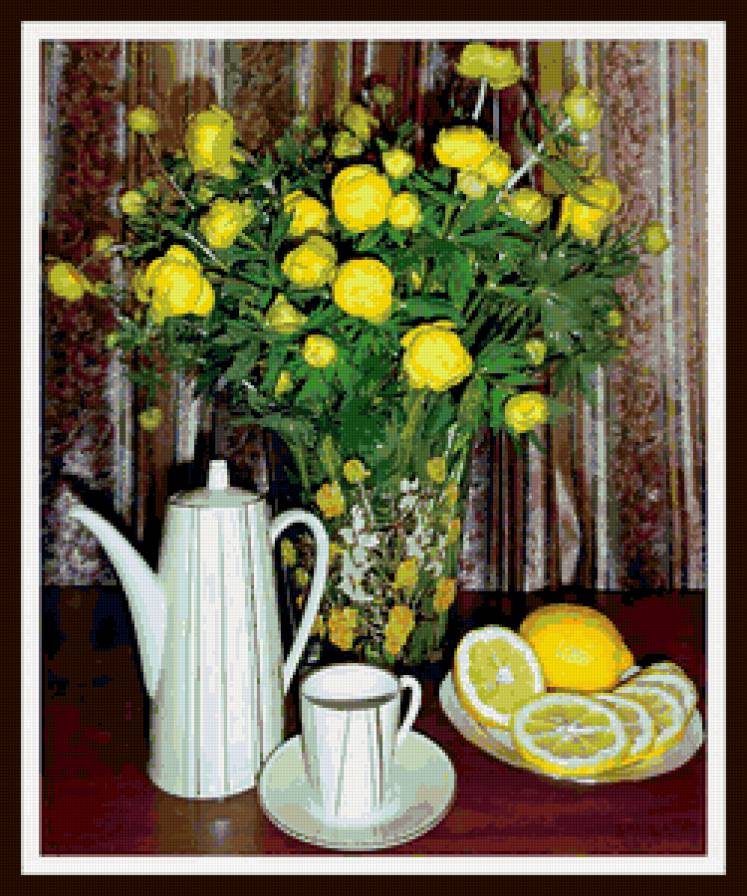 №360118 - фрукты, натюрморт, цветы, букет - предпросмотр