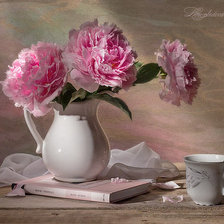 Схема вышивки «пионы»