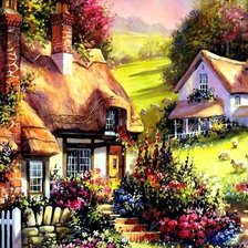 Схема вышивки «деревня»