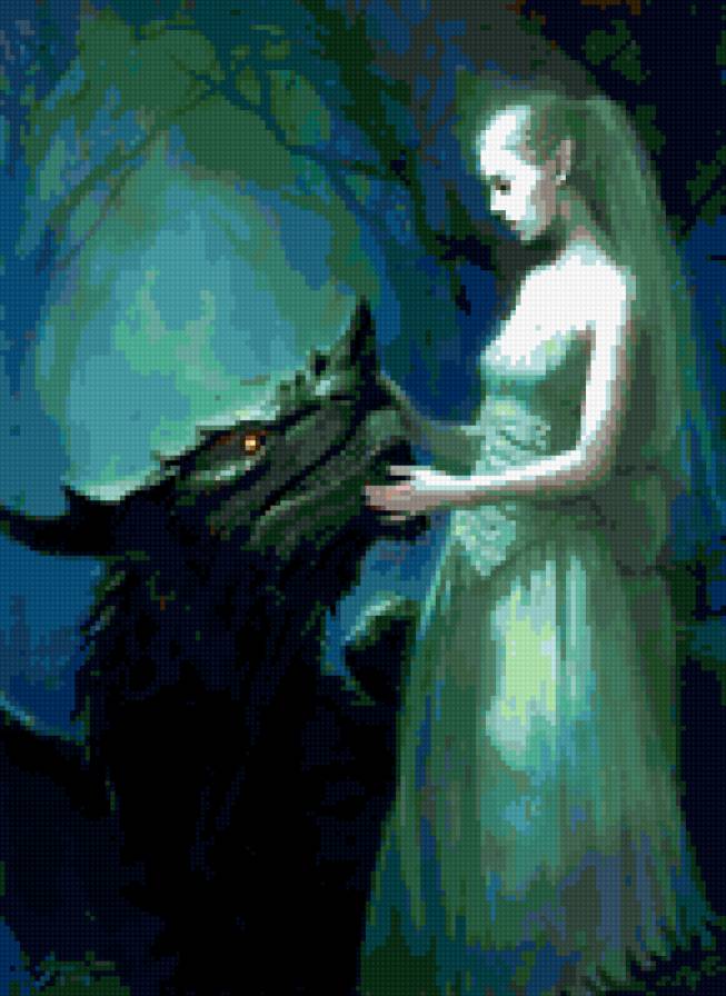 Эльфийка и дракон - драконы, фентези, эльфы - предпросмотр