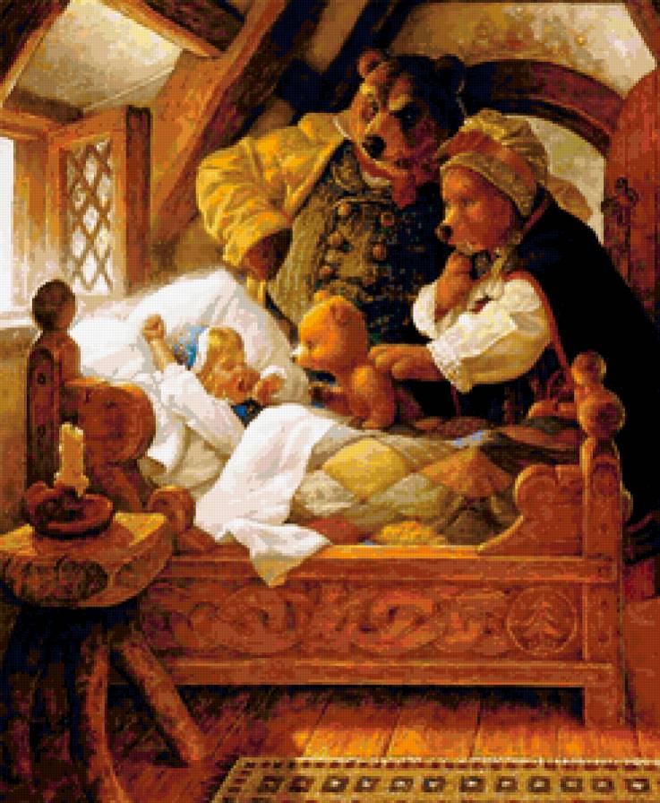 сказка - девочка, медведь, мир чудес, сказка, три медведя, детям, волшебство - предпросмотр