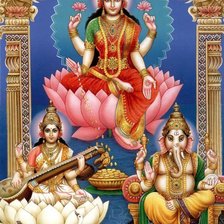 Схема вышивки «Лакшми, сарасвати и ганеша»