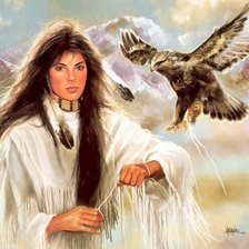 Схема вышивки «Индейская девушка»